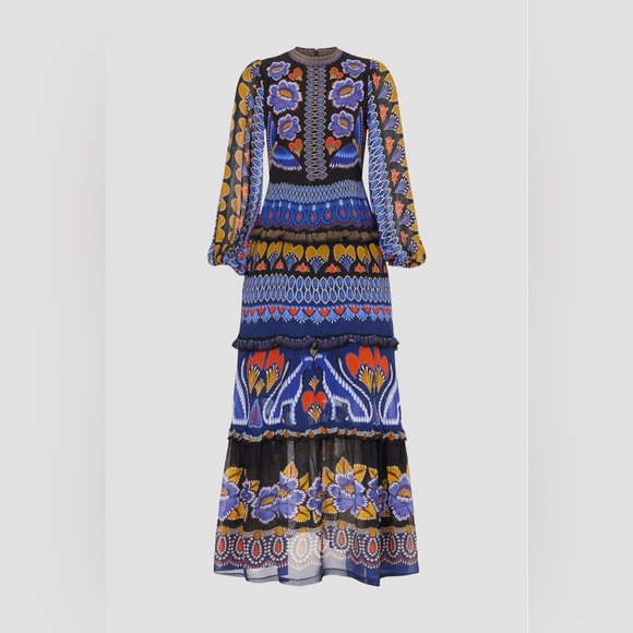 FARM Rio Dresses & Skirts - FARM Rio Vibrant Long Sleeve Maxi Dress